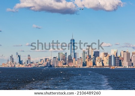 Manhattan, New York City, New York, USA. The Lower Manhattan skyline.
