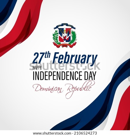 vector illustrations for independence day for Dominican republic Royalty-Free Stock Photo #2106524273