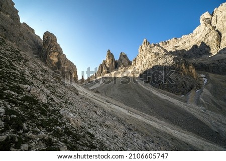 Torre del diavolo in Cadini di Misurina dolomite alps, Veneto, Italy