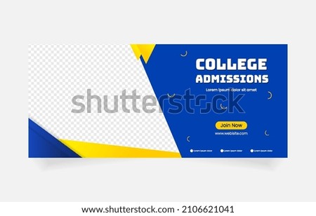 college admissions banner social media template promotion cover. vector design eps.
