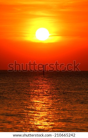 Sunset on the sea in Thailand