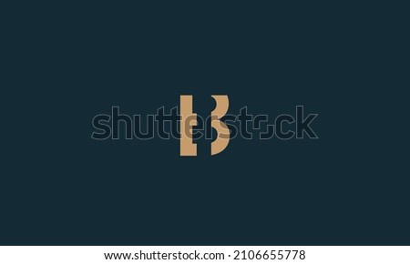Creative letter BI crossing from middle, alphabet icon logo design