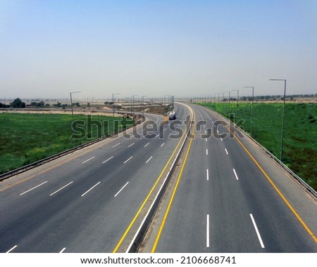 Lahore AbdulHakeem Motorway in Pakistan            Royalty-Free Stock Photo #2106668741