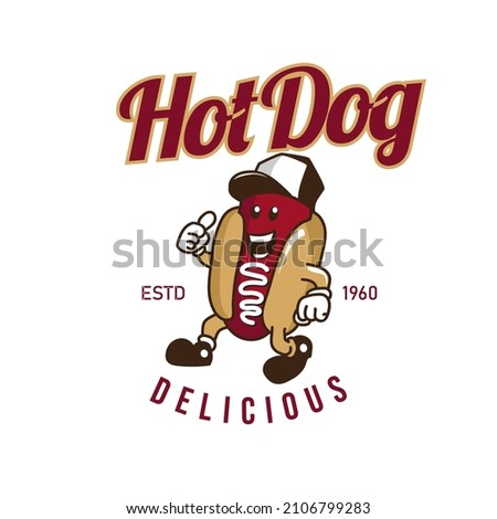 hot dog delicious food fun character for cafe shop