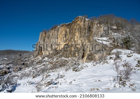 snowy panoramas in the Sasso Simone and Simoncello park in the province of Pesaro and Urbino in the Marche region