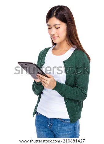Young woman use digital tablet