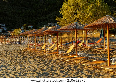 Photo of the golden beach in Thassos Panagia - Greece