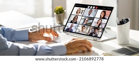 Online Digital HR Video Conference Webinar. Business Call Royalty-Free Stock Photo #2106892778