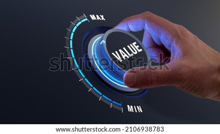 Increase value business or finance concept. Growth and performance development. Royalty-Free Stock Photo #2106938783
