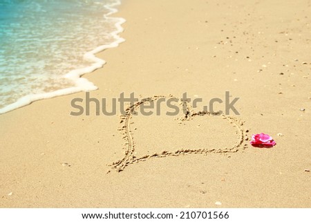 a heart in the sand on the beach 