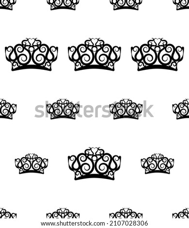 Crown Icon Seamless Pattern, Crown Vector Art Illustration