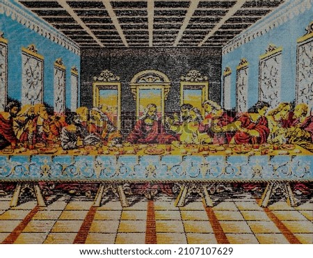 Iconographic trepidation that represents the last supper of Christ.
