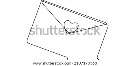Continuous line drawing vector illustration of a Valentine gifts from of a latter. Vector illustration. Wallpaper, flyers, invitation, posters, brochure, banners. Valentine.