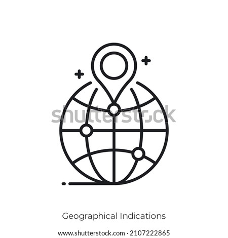 Geographical Indications icon. Outline style icon design isolated on white background Royalty-Free Stock Photo #2107222865
