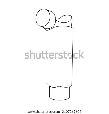 Inhaler vector icon.Outline vector icon isolated on white background inhaler.