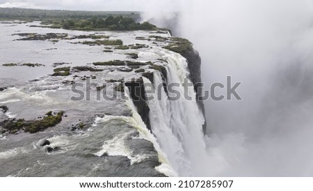 Victoria Falls, Zimbabwe Aerial Picture of Majestic Waterfall