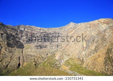 Alpine landsape in Cordiliera Huayhuash, Peru, South America