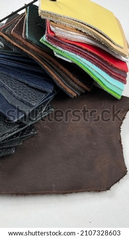 pieces of leather samples, palette