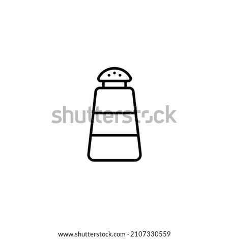 Salt shaker icon in flat style isolated on white background. Baking and cooking ingredient. Food seasonings. Kitchen utensils salt shaker. Vector illustration Salt shaker seasoning line art vector 