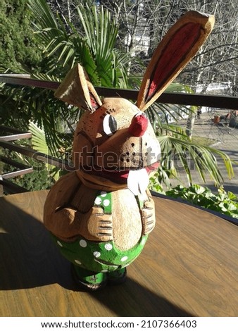 A toy rabbit made of coconut