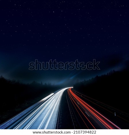 Slow shutter speed cars lighting
