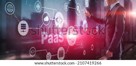 Platform as a Service. PaaS concept on virtual screen