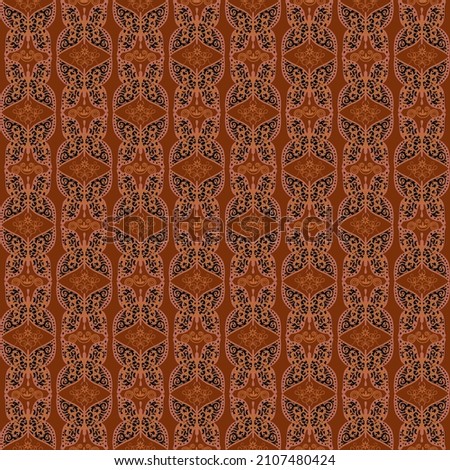 butterfly themed seamless pattern in brown color