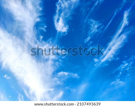 Cloudy and blue sky background. Vivid tone. The clear air makes you feel refreshed. Take pictures with a smartphone camera. Design for background, poster , weather and compose the article.