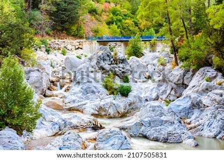 River in canyon not far from city Kemer. Antalya province, Turkey