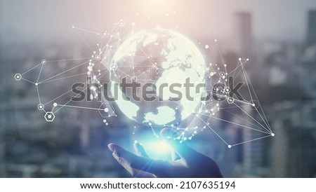 Global communication network concept. Digital transformation.