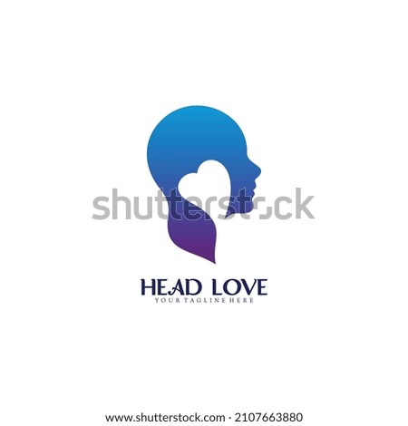 Head love logo vector. Head logo colorful designs concept vector. Creative design