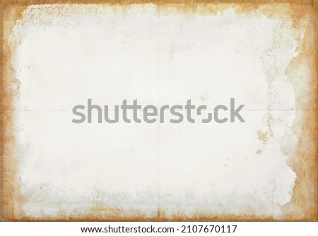 Old sheet of paper folded in four, texture background
