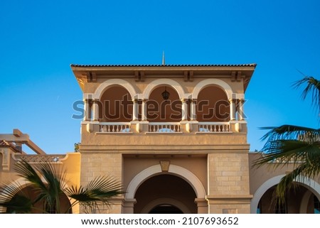Sahl Hasheesh arabian architecture. Tropical resort.