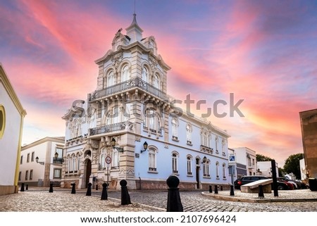 Famous historic Belmarco palace in Faro downtown, Algarve, south Portugal Royalty-Free Stock Photo #2107696424