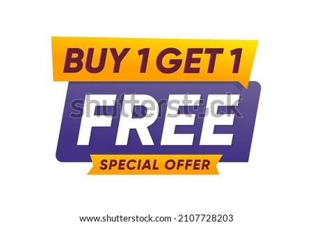 Buy one get one free banner vector design