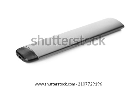 Disposable electronic smoking device isolated on white