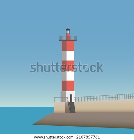 The lighthouse of Port la Nouvelle in France, at the  Mediterranean coast.