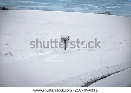 A beautiful morning snow scene Royalty-Free Stock Photo #2107894811