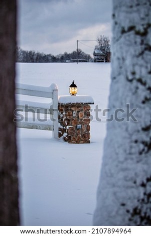 A beautiful morning snow scene Royalty-Free Stock Photo #2107894964