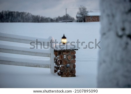 A beautiful morning snow scene Royalty-Free Stock Photo #2107895090