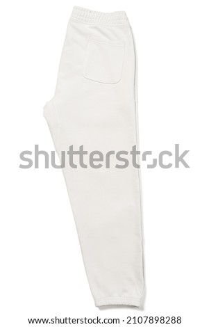 White sweatpants isolated on white background
