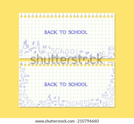 banner back to school note paper