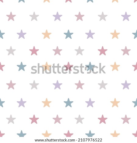 Seamless pattern for decoration. Colorful stars on a white background.