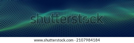 Graphene Hexagonal Grid. Molecular Network of Hexagons Connected. Chemical Network. Carbon Nanomaterials Nanotechnology Concept. Vector 3D Illustraion. Royalty-Free Stock Photo #2107984184