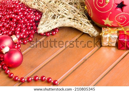 Photo shows a detail of the Christmas background on a table.