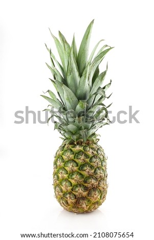 Whole pineapple fruit isolated on white background