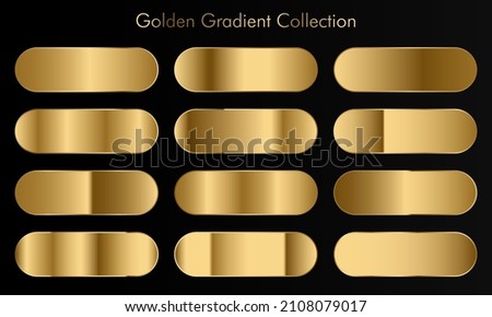 Huge big collection of golden gradients background swatches. Golden background texture. Vector illustration Royalty-Free Stock Photo #2108079017