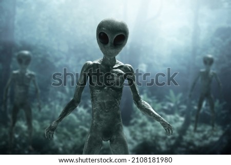 Aliens creature in the forest Royalty-Free Stock Photo #2108181980