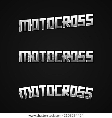 Set of motocross text styles, Vector Illustration