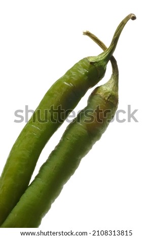still-life green pepper picture on white background